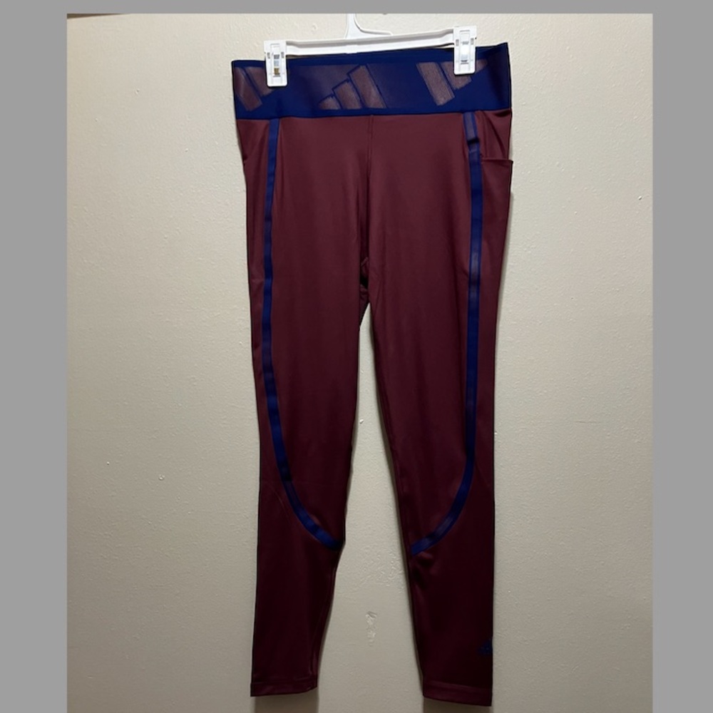 Adidas Primegreen Maroon Leggings. Women’s Size Large